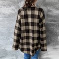 thumbnail image 3 of Veste à Imprimé Léopard pour Dames, Veste Chemise à Manches Longues à Carreaux Contrastées, 3 of 6