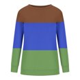 thumbnail image 1 of Timegard Women's Sweatshirt Crew Neck Long Sleeve Color Block Pullover Fall Winter Casual Tunic Tops, 1 of 4