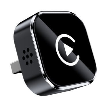 Adaptateur 2-en-1 Ultra-Compact Sans Fil CarPlay & Android Auto 2025 Nouvellement Amélioré [Q1A Verre Blanc Argenté] - Convertit le Filaire en Sans Fil, Reconnexion Automatique, Prend en Charge le Contrôle Vocal/tactile/roue, Compatible