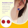 thumbnail image 2 of Baohd Round Earrings Eye-catching Eardrops Fine Electroplating Rhinestone Inlay Ear Studs Gorgeous Gift for Birthday Party Wedding Red, 2 of 5