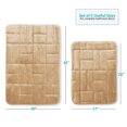 thumbnail image 2 of Clara Clark Bathroom Rugs, Velvet Memory Foam Bath Mat, Ultra Soft Non Slip and Absorbent - Tiled - Set of 2 - Beige, 2 of 6