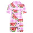 thumbnail image 4 of Jamicy Pyjama Mignon pour Femmes Mode Décontractée Imprimé Haut à Manches Courtes à Col à Revers avec Short Ample Confortable Ensemble de Pyjama pour la Maison, 4 of 4