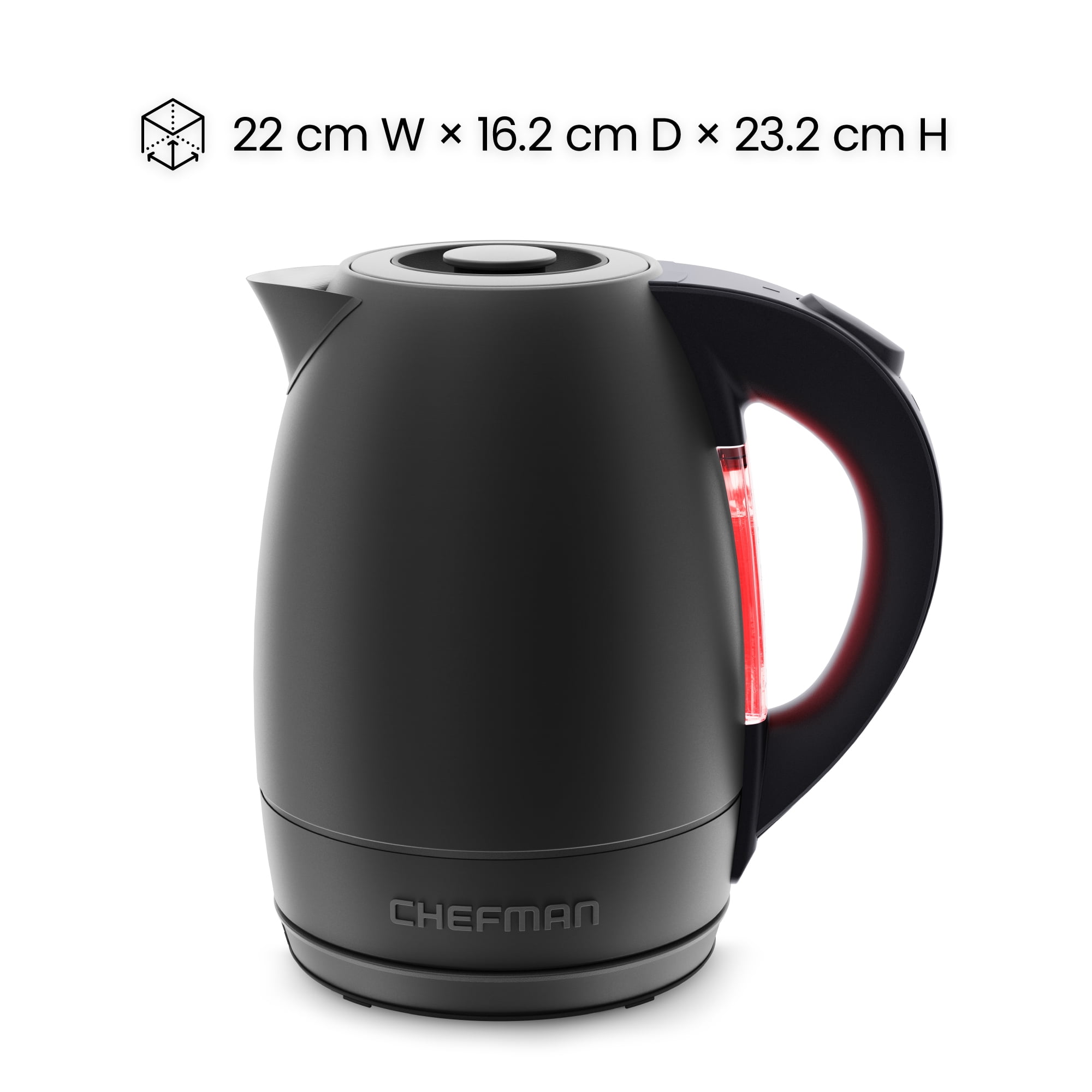 Chefman Fast-Boil 1.8L Stainless-Steel Kettle – Black