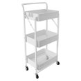 thumbnail image 1 of Pemberly Row 3-Tier Metal Storage Utility Rolling Cart with Foldable in White, 1 of 27