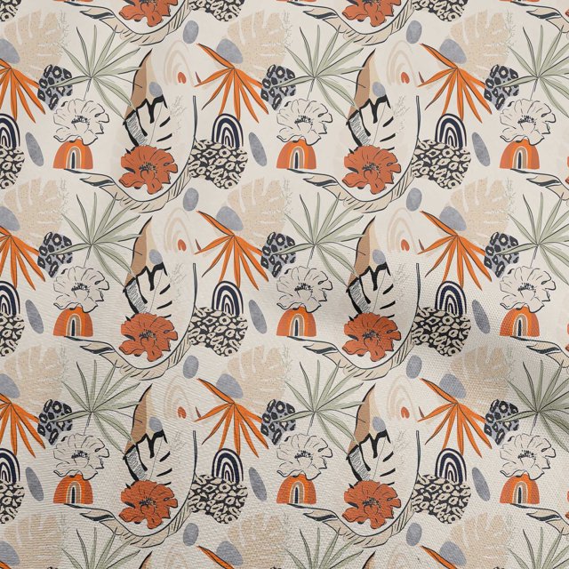 oneOone Rayon Dusty Green Fabric Tropical Abstract Floral Sewing Craft Projects Fabric Prints By Yard 56 Inch Wide
