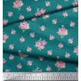 thumbnail image 3 of Soimoi Poly Georgette Tissu Triangle, Feuilles & Rose Imprimé Floral Tissu 1 Yard 52 Inch Wide, 3 of 3