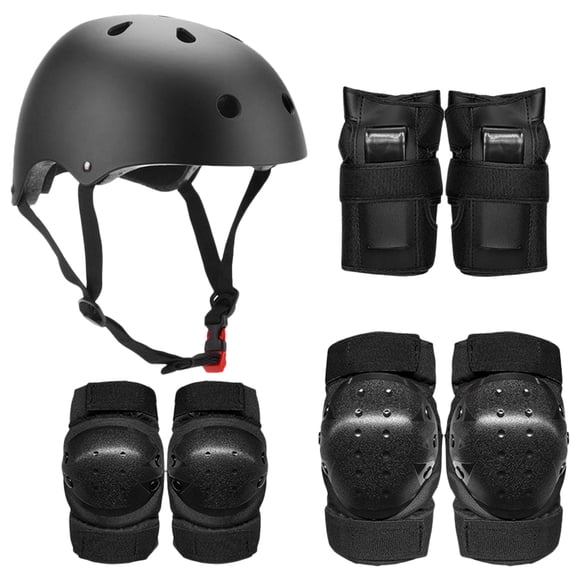 Amdohai Protective Gear Set 7 in 1 Knee Elbow Pads Wrist Guards Helmet Multi Sports Safety Protection Pads for Kids Teenagers Scooter Skating Cycling