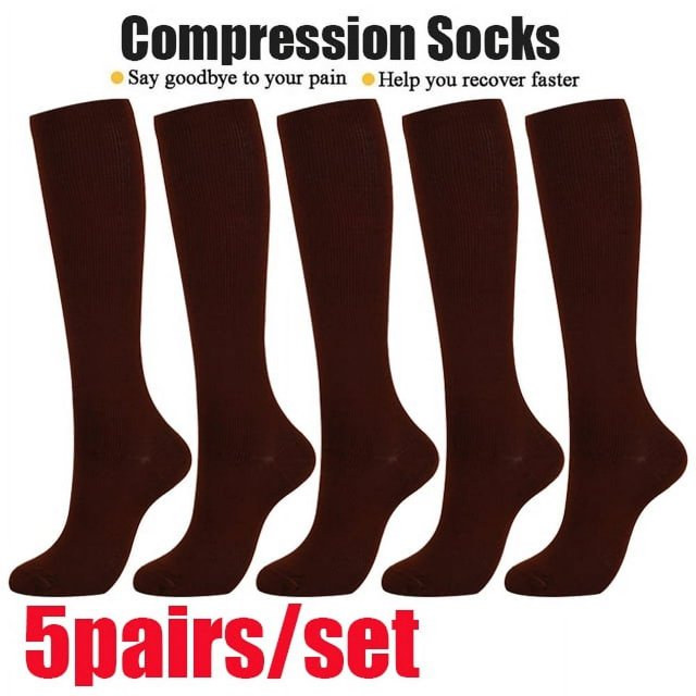 HLONK 3 Pairs Women Comfortable Compression Socks Support Knee Sock