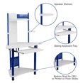 thumbnail image 2 of Blue Corner Computer Desk with Hutch, 2 of 9