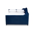 thumbnail image 3 of Baxton Studio Lit de Jour Complet Rembourré en Velours Perry avec Tiroir-Lit, Bleu, 3 of 10