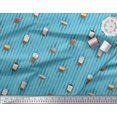 thumbnail image 2 of Soimoi Moss Georgette Fabric Stripe & Drinks Summer Designs Print Fabric by Yard 42 Inch Wide, 2 of 3