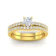 thumbnail image 1 of 1.00 Carat TW Diamond Solitaire Bridal Set Engagement Rings in 10k Yellow Gold (G-H, I2), 1 of 2