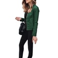 thumbnail image 2 of Fortune Women Jacket Pu Leather Coat Zipper Slim Jacket Motorcycle Windbreaker, 2 of 4
