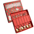 thumbnail image 2 of Oleegame 2PC Stainless Steel Cutlery Set Christmas Tableware Set Stainless Steel Spoon Gift Set Dessert Spoon Fork Coffee Spoon Christmas Pendant Spoon Tableware Set Gift, 2 of 9