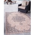 thumbnail image 1 of Unique Loom Collection Traditionnelle Classique Médaillon Transitionnel Tapis d'Intérieur et d'Extérieur, 9 x 12 Pieds, Beige/noir, 1 of 1