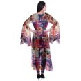 thumbnail image 4 of Moomaya Cardigan Long en Georgette de Viscose Imprimée à Manches Fendues pour Femmes, 4 of 5