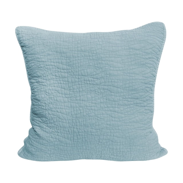 Gouchee Home Carson Euro Sham Lot de 2 en Bleu Pâle, Fabriqué en Coton 100 % Lavé à la Pierre avec Motif Matelassé Ondulé et Fermeture Éclair, Lavable à la machine et Convient aux Ensembles de Literie de Chambre Ou aux Taies d'Oreiller Décoratives.