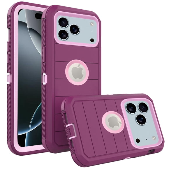 Asuwish Compatible with iPhone 17 Pro Max 6.9 inch Phone Case Hybrid Rugged Shockproof Hard Protective Drop Proof Full Body Heavy Duty Mobile Cell Cover for i Phone17 17 i17 17ProMax Women Men Purple