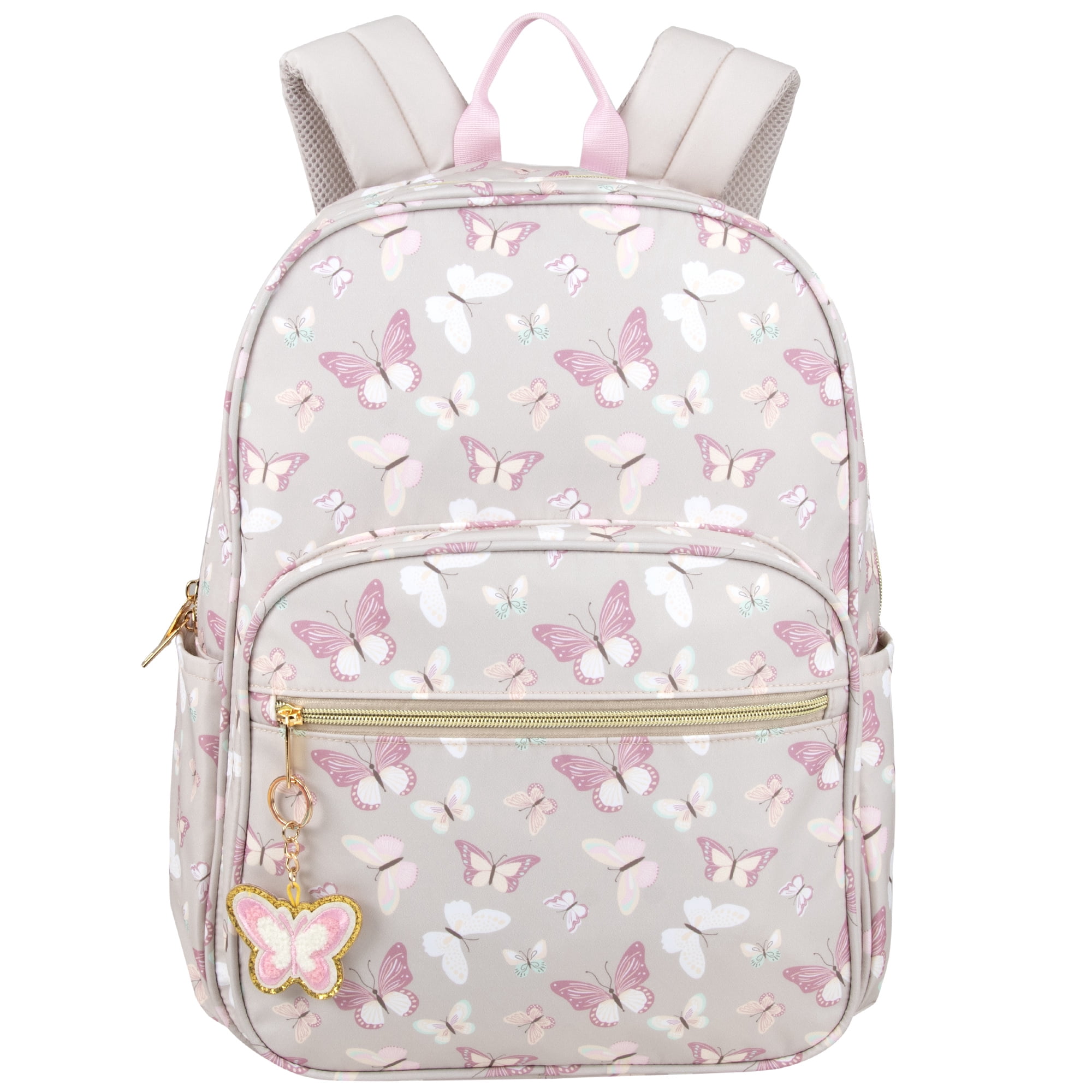 Sac à dos Madison & Dakota beige papillon, 17 pouces