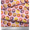 thumbnail image 2 of Soimoi Moss Georgette Fabric Donuts Food Print Fabric by The Yard 42 Inch Wide, 2 of 5