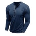 thumbnail image 1 of RXIRUCGD Blouse Décontractée pour Hommes à Manches Longues Col Rond, Bleu Saphir, Taille : 2TG, 1 of 5