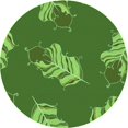 thumbnail image 1 of Ahgly Tapis Rond Lavable en Machine Intérieur Transitionnel Vert Pois, 5 Pieds Rond, 1 of 7