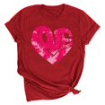 thumbnail image 1 of Meichang Hauts pour Femmes T-Shirt de la Saint-Valentin T-Shirt Graphique Cœur en Bonbon Hauts Mignons T-Shirts de Fête Manches Courtes Col Rond T-Shirts Mode 2025, 1 of 4