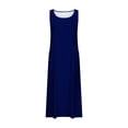 thumbnail image 5 of Meichang Robe Sans Manches en Lin pour Femme, Décontractée d'Été, Col Rond, Robe Débardeur Unie, Robe Évasée de Plage pour les Vacances avec Poches, 5 of 5