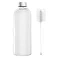 thumbnail image 4 of Bouteille à Boire en Verre 500 ml Bouteille d'Eau en Verre avec Couvercle en Acier Inoxydable Étanche Réutilisable Bouteille en Verre pour Eau Jus Boisson Portable Bouteille Écologique Dimensions Non Fournies Poids, 4 of 9
