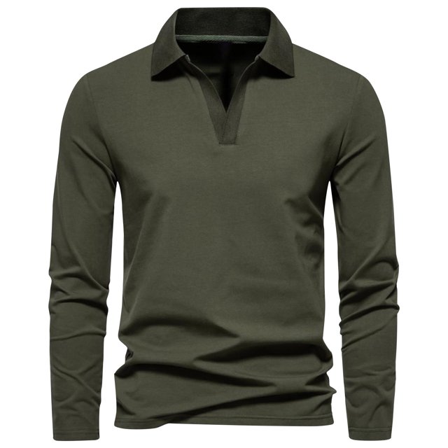 Hauts d'Automne pour Femmes Mode Homme Décontractée Couleur Unie Manches Longues Col Rabattu Chemisiers Chemises Chandails Classiques pour Femmes P-59 Vert TTG