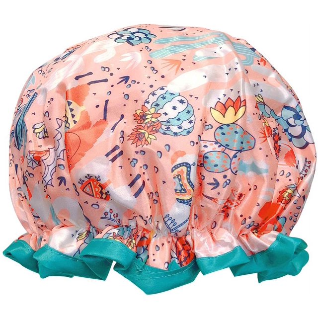 ORUYROP Allyrew Réutilisables Femmes Imperméables Bonnets de Douche pour les Cheveux Longs, le Désert de Plaisir