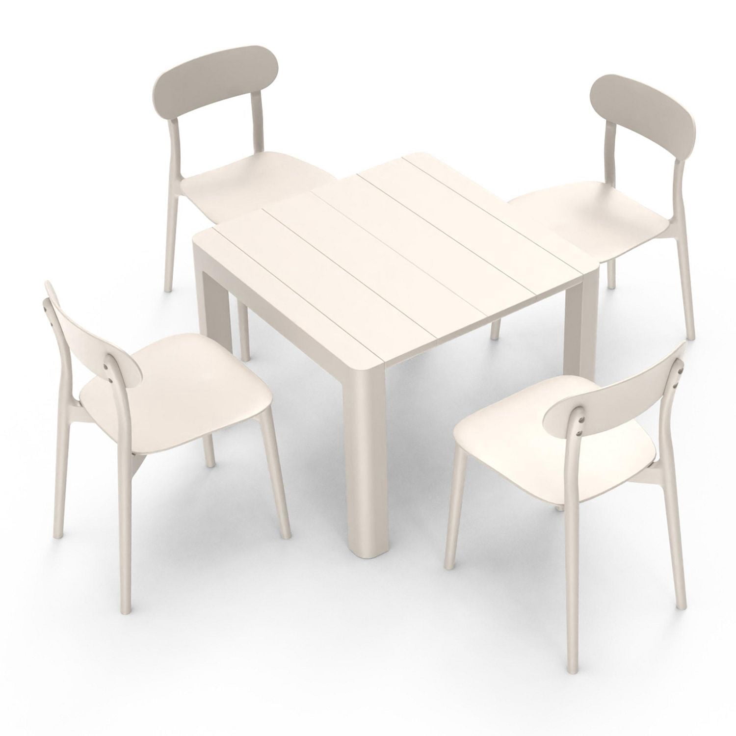 Patioflare Stacking Chair Set, Cream, 2-Pack