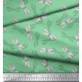 thumbnail image 2 of Soimoi Green Silk Fabric Shadow & Dragonfly Insect Print Fabric by Yard 42 Inch Wide, 2 of 3