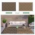 thumbnail image 2 of DEORAB Tapis d'Extérieur Réversible 9 X 12 Pi pour Patio, Liquidation Tapis Extérieur en Plastique Imperméable, Tapis de Sol Pliable pour Patio, Camping, VR, Terrasse, Véranda, Balcon, Cour Arrière, Noir et Brun, 2 of 5