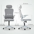 thumbnail image 3 of HOMCOM Ergonomic Office Chair, Desk Chair with Adjustable Headrest, Grey, 3 of 10