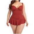 thumbnail image 1 of Maillots de Bain pour Femmes Grande Taille, Maillots de Bain pour Femmes Grande Taille une Pièce Taille Haute Maillots de Bain Rétro Rehausseur Monokini à Col en V Tenue de Bain L-4TG Maillots de Bain pour Femmes, 1 of 3