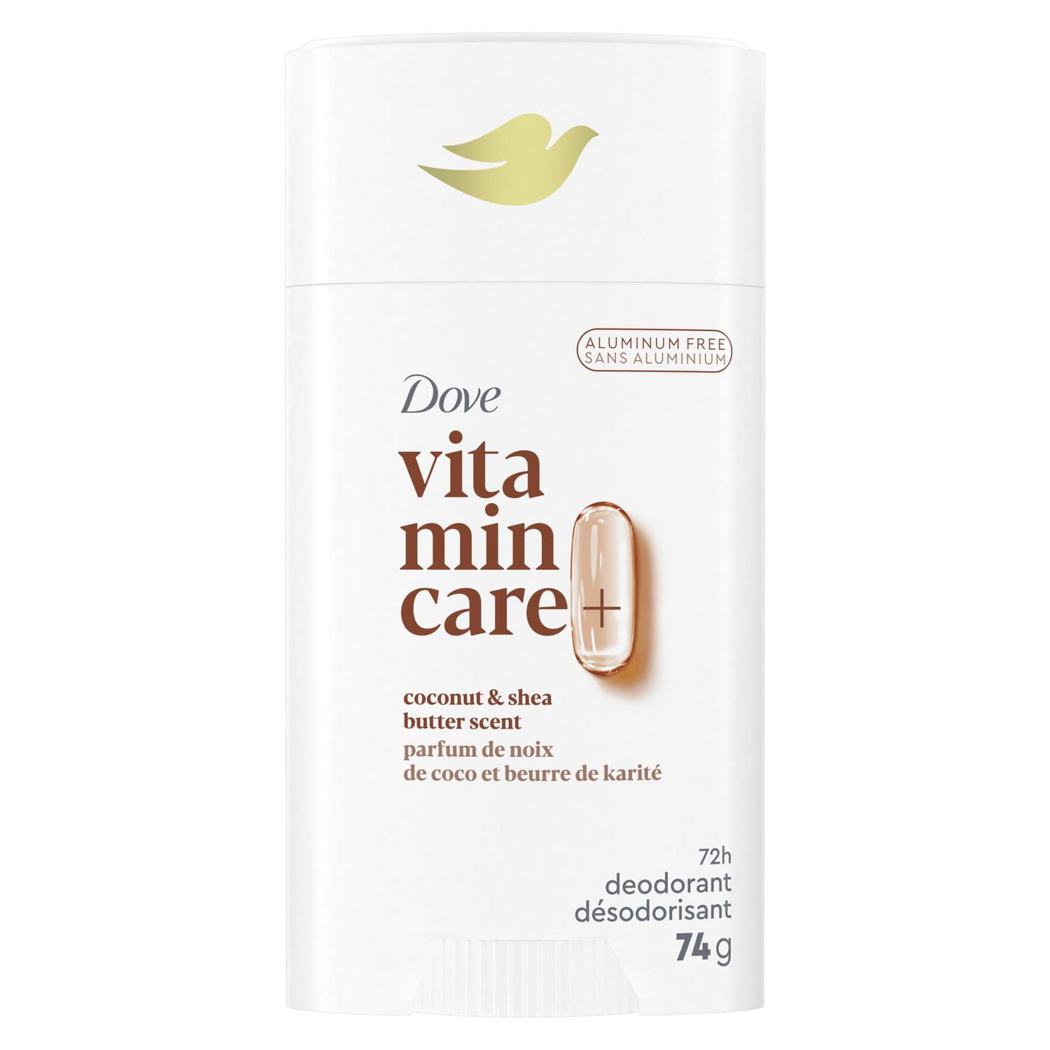 Désodorisant en Bâton Dove Vitamin Care+ parfum de noix de coco et beurre de karité