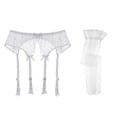 thumbnail image 4 of Porte-jarretelles en Dentelle Brodée Transparentes pour Femmes avec Bas TG, 4 of 5