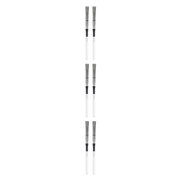Ruiboury Lot de 2 Brosses à Tambour Multicolores en Acier à Haute Teneur en Carbone Structure Ferme Cajon Bâton Fournitures pour Instruments Bâtons Blanc 3Ensemble