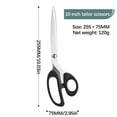 thumbnail image 3 of weibbin Scissors Plastic Handle Stainless Steel Large Size Scissors Household Office Fabric Leather Cutting, 3 of 9