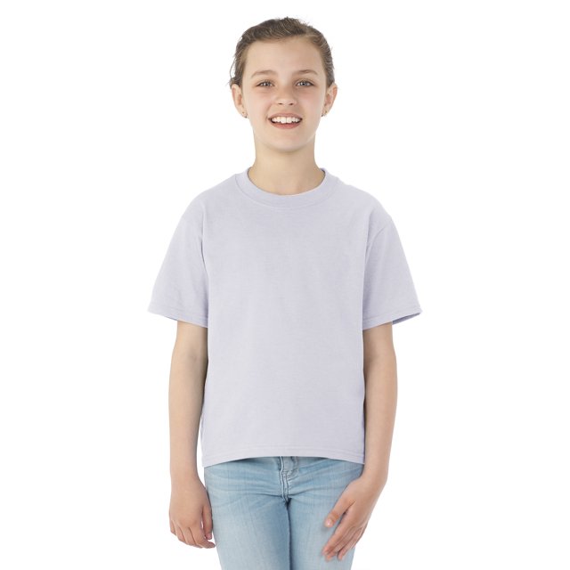 Jerzees Youth DRI-POWER Active Short Sleeve Crew T-Shirt, L, Silver