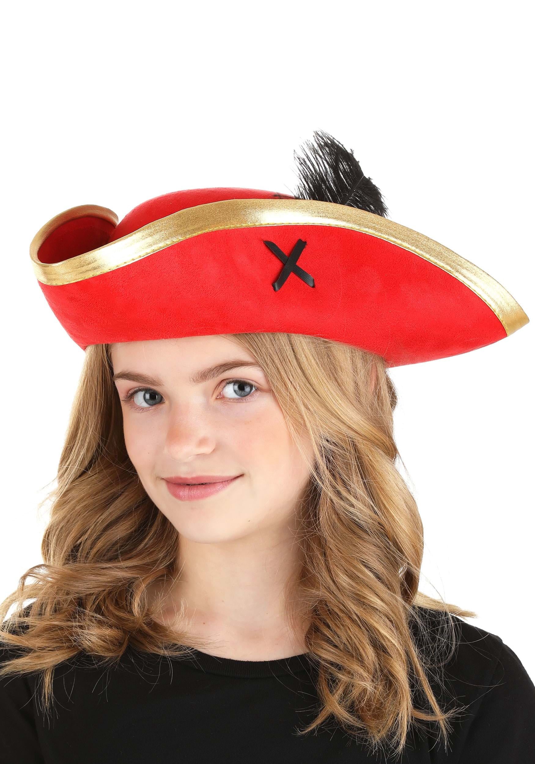 Red Skull and Crossbones Pirate Hat