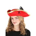thumbnail image 1 of Red Skull and Crossbones Pirate Hat, 1 of 3