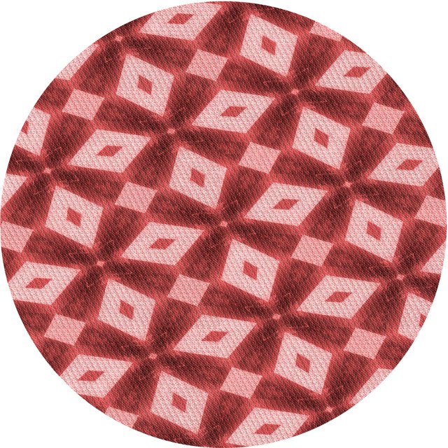 Ahgly Company Tapis d'Intérieur Ronds Lavables à la Machine, Style Transitionnel, Pastel Rouge Rose, Tapis de Zone, 8 Pieds Rond