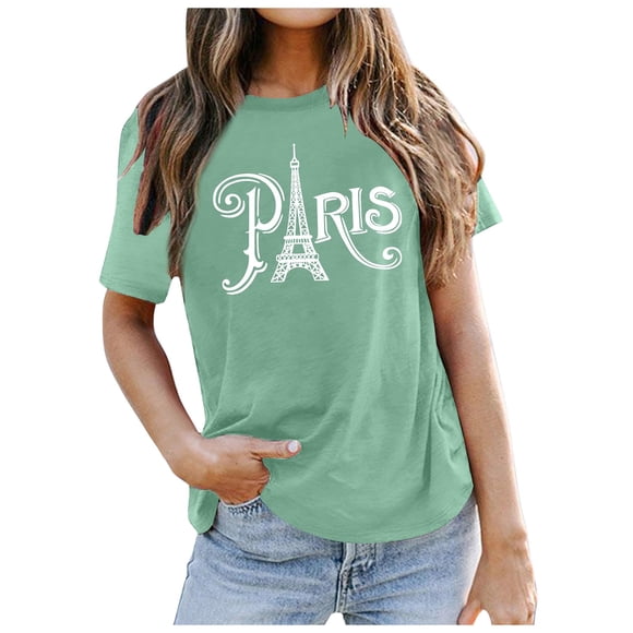 Women's T-Shirts France Shirt Women Tower T Shirt Travel In France Tshirts Tees Tops