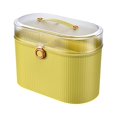 thumbnail image 3 of GROWTH TANK Home Organiser Storage Box Organization Bin with Lid And Handle Two Compartments Yellow, 3 of 9