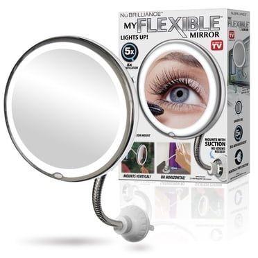 NU Brilliance My Flexible Mirror 5X Magnification Makeup Mirror with LED Light