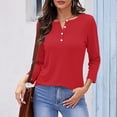 thumbnail image 1 of RXIRUCGD Hauts à Boutons Décontractés Unis pour Femmes, Rouge Melon D\'eau, Taille : 2TG, 1 of 5