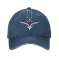 thumbnail image 1 of ZICANCN National Wind Pattern Adjustable Baseball Cap Women , Hats for Men Adult Washed Cotton Denim Baseball Caps Fashion Navy Blue, 1 of 6
