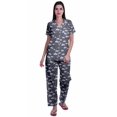 thumbnail image 1 of Moomaya Ensemble de Pyjama en Coton Imprimé à Col Cranté, Boutonné, pour Femmes, Tenue de Nuit, 1 of 6